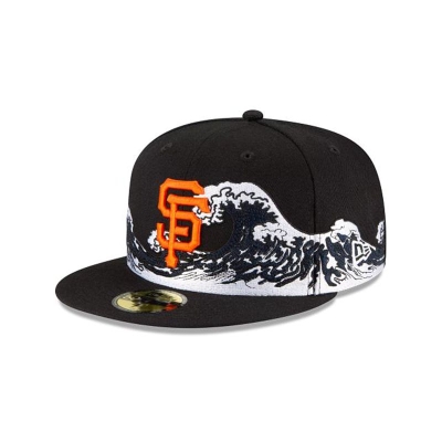 Black San Francisco Giants Hat - New Era MLB Wave 59FIFTY Fitted Caps USA3248057